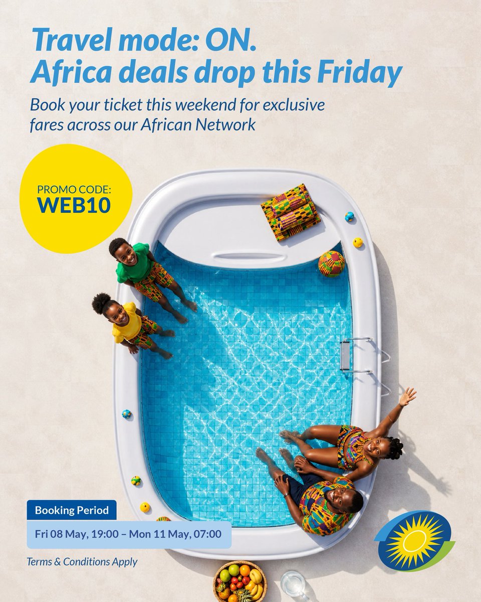 FlyRwandAir's tweet image. If travel is calling, this is your sign!

Whether it’s family time, a long‑overdue trip, or that bucket‑list destination, our weekend deals land this Friday. Mark your calendar!

#FlyTheDreamOfAfrica #FlashSale
