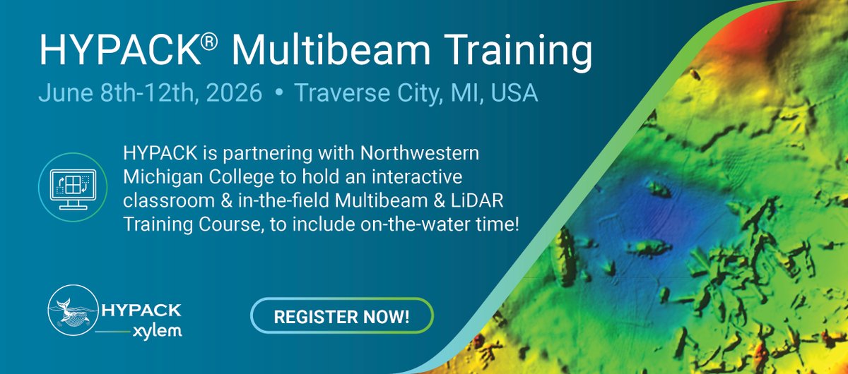 HYPACK's tweet photo. Only 𝟴 𝗺𝗼𝗿𝗲 𝘀𝗲𝗮𝘁𝘀 𝗮𝘃𝗮𝗶𝗹𝗮𝗯𝗹𝗲
This hands-on training is designed to give you real-world experience and practical skills using the latest hydrographic technologies.

Register Now! https://t.co/puRfzfkeOL https://t.co/btuAhjawGd