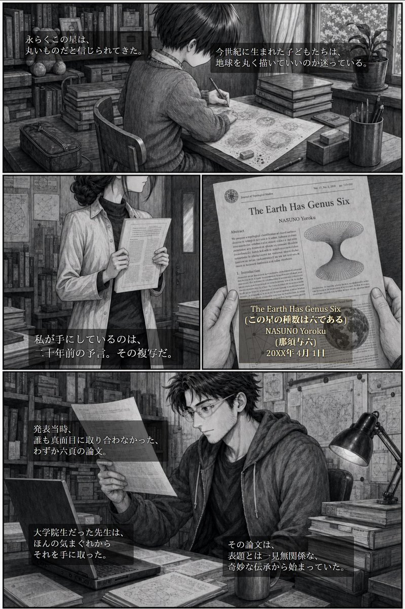 defplus's tweet photo. Genus Six / ジーナス・シックス
原作：藤井愁霜(@defplus)
作画：デコ助

1/4 https://t.co/Mf7EIRN52D