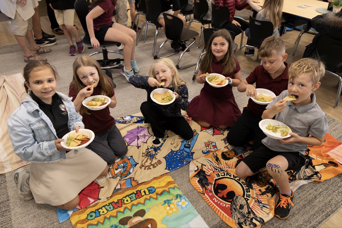 CBAstem's tweet photo. “Does anybody know what day it is?” “Guacamole Day!” 😄 Close—Cinco de Mayo! 🇲🇽 2nd grade celebrated with a visit from Family Meal Knoxville—learning to make fresh guacamole 🥑 and enjoying chips &amp; salsa 🎉 Thank you, Chef David! 🙌 https://t.co/U0eZnRXySz
