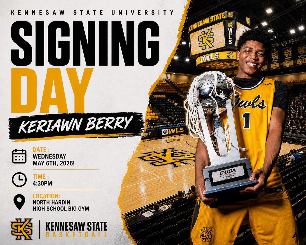 🔵⚪️JOIN US TOMORROW 🔵⚪️

Keriawn Berry will be signing his letter of intent with Kennesaw State University tomorrow @ 4:30 in the Big Gym!!🏀

We hope to see you there💙

#TrojanWay #TrojanCulture