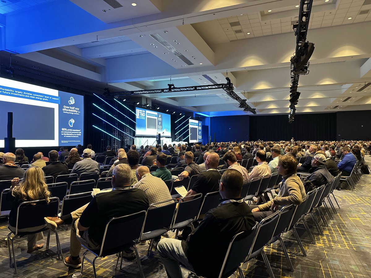 AmyFischbach's tweet photo. The IEEE 2026 PES T&amp;D event kicked off this morning with a keynote on Vision 2050 and a Super Session focusing
on affordability, power reliability and grid flexibility. @tdworldmag  @ieee_pes @IEEETandD https://t.co/iJJ1iP9kiY