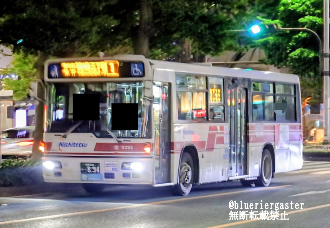 西日本鉄道 #西鉄バス #夜のバス 西日本鉄道(四箇田自動車営業所→金武