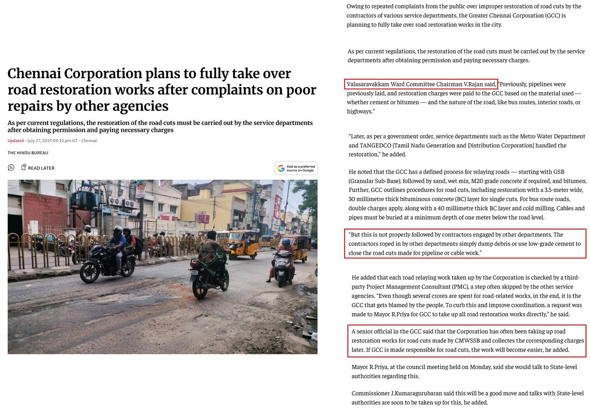 BalajiGopalanCH's tweet image. ZO11, WD152, Kadambadi Amman 4th St.

📌
maps.app.goo.gl/PvetftFm4NYRnT…

#CMWSSB has left the site without restoring the road cuts, as usual. We continue to observe #Negligence in follow-up and serious #Quality issues in the restoration work.
@CHN_Metro_Water
@Chief_Secy_TN