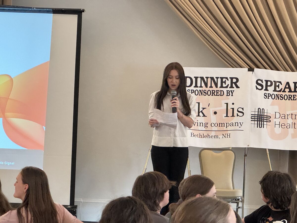 gmhsnh's tweet photo. Another great UP Conference for North Country teens!  Gorham sent thirty-four students!  Bailee Stumpf and Madison Lamarque represented GHS on the planning committee and presented as well! https://t.co/ZB4zE05YQ9