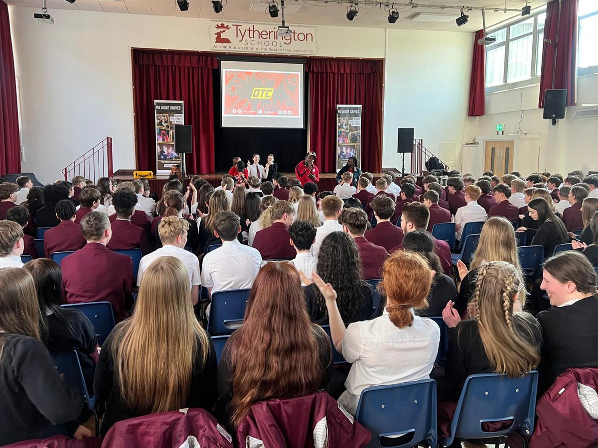 TytheringtonSch's tweet photo. A huge thank you to @MessageTrust for delivering the important and thought-provoking "No More Knives" assemblies about the dangers of knife crime to Years 7-10 on Friday. Great feedback received from everyone who attended! https://t.co/YxkwqIJ3Xi
