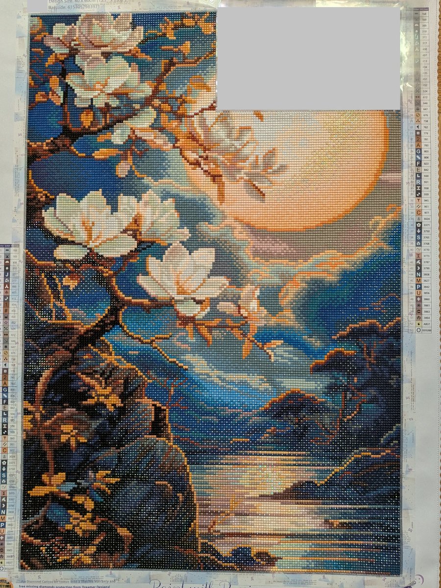 ダイヤモンドアート】進捗 18/20 『Magnolias and Moonscape ダイヤモンドアート】進捗 18/20 『Magnolias and Moonscape