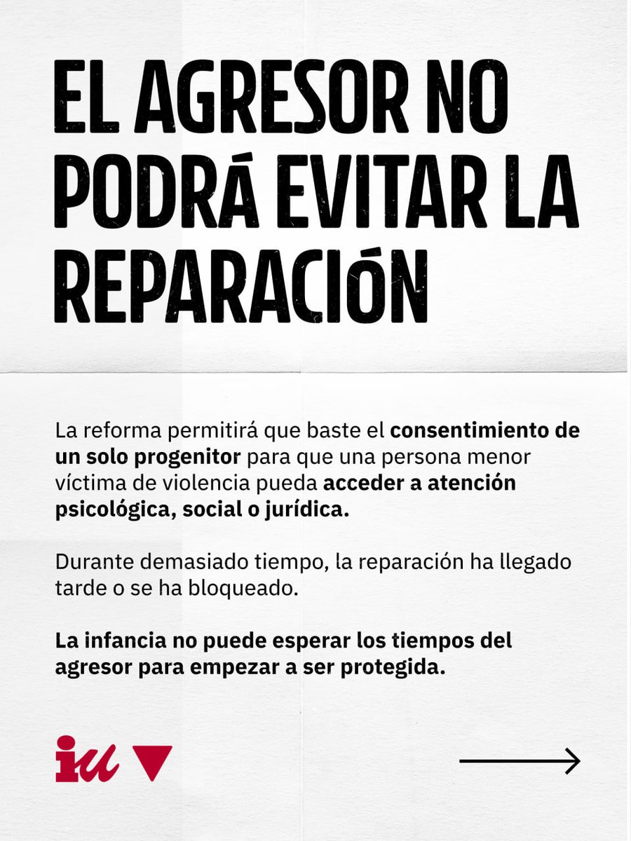 IzquierdaUnida's tweet photo. Más garantías. Más derechos. Más infancia libre de violencias.

La reforma avanza en cuestiones clave: fin del falso SAP, justicia con perspectiva de infancia, formación para detectar antes las violencias y más herramientas para proteger, investigar y reparar. https://t.co/go7RyhEQUO