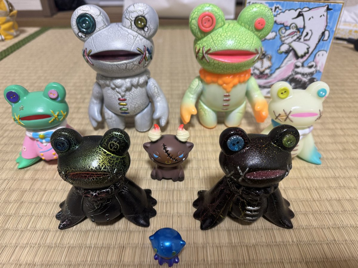 Elfrog工房ソフビ、３体セット 今回の、クリマでお迎えしたソフビ！ Elfrog工房さん(@Elfrog8