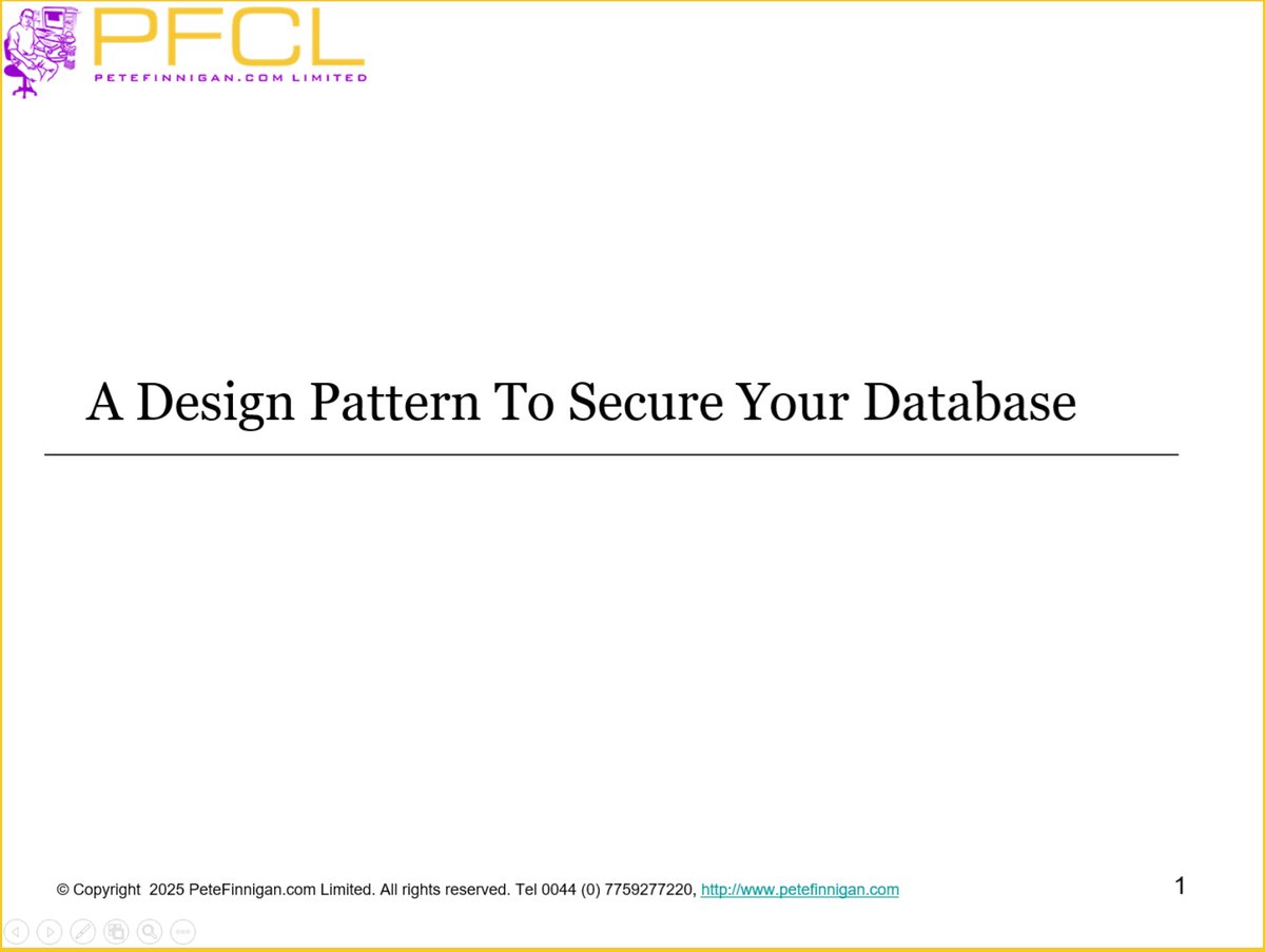 petefinnigan's tweet photo. I have just put the slides from my ukoug 2025 talk around securing data in Oracle on my website - https://t.co/Iv0SLGeUtt - #oracleace #sym_42 #oracle #security #lockdown #protection #data #hacking #data #databreach #readonly https://t.co/qsSvWBFmzc