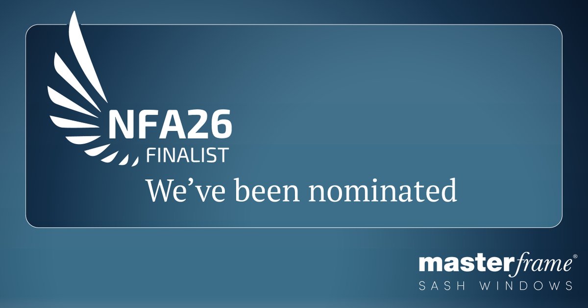 MasterframeSash's tweet photo. We’re super excited... we’ve been nominated for two categories in this year’s NFA Awards. Vertical Sliding Company of the Year and Timber Alternative Company of the Year.
Voting is now open, vote for Masterframe NOW at https://t.co/DBPHVKVGhl
#sashwindows #Nfa26 https://t.co/cdUFuOT93q