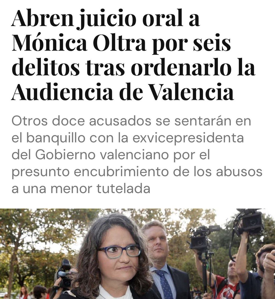 🔴La Conselleria de Mónica Oltra tutelaba a una menor.

👉🏻Su entonces marido abusó sexualmente de la menor y ella, presuntamente, encubrió los hechos.

Y aún así, se permite hablar de incompetencia.