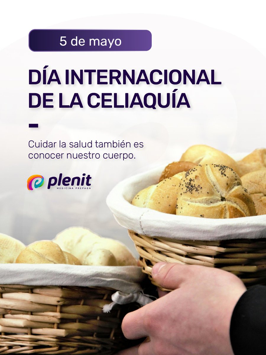 Plenit_'s tweet photo. Informarse es el primer paso para cuidarse 🩺

Hoy, en el Día Internacional del Celíaco. Con diagnóstico oportuno y el tratamiento adecuado, es posible llevar una vida saludable 💪

Plenit. Nosotros te cuidamos 💜 https://t.co/NdQihAS7FY