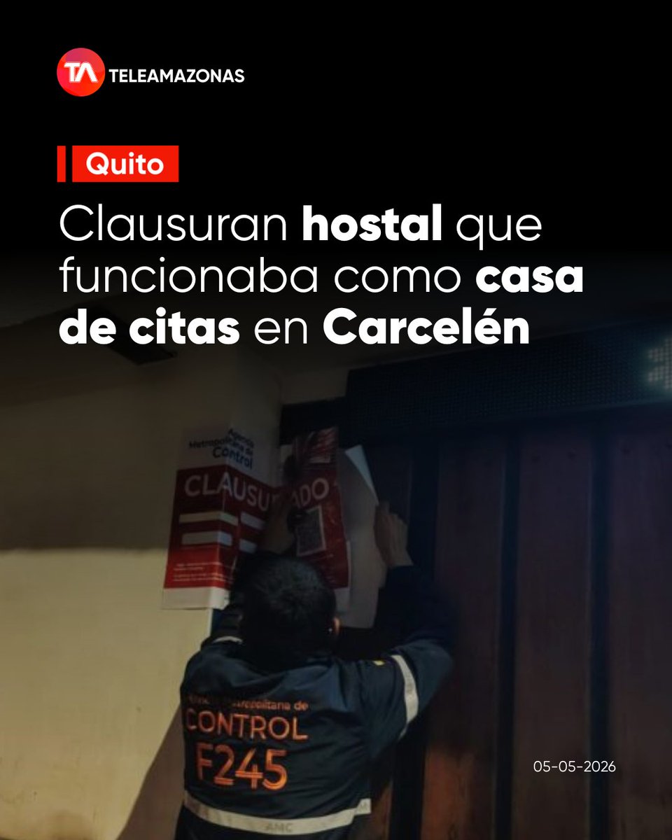 teleamazonasec's tweet photo. #Quito | Autoridades clausuraron un #hostal en el sector de Carcelén que operaba como una casa de citas clandestina. Revisa los detalles aquí: https://t.co/5xYPQO1QGH https://t.co/zouG1MYNDg