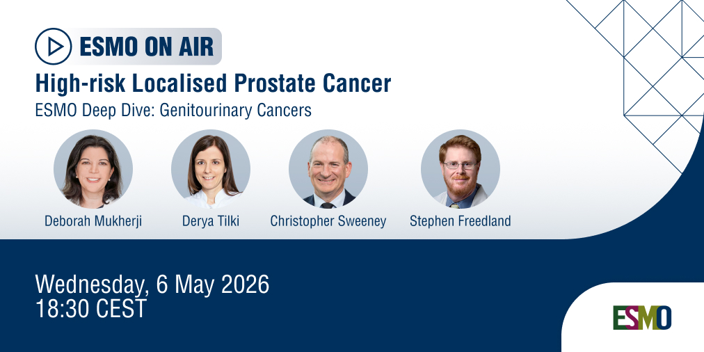 myESMO's tweet photo. 👉 In this #ESMODeepDive, we turn the complexity of high‑risk localised #ProstateCancer into practical decisions—risk stratification, multimodal strategies, and biochemical recurrence—plus live Q&A 💬

🔗 ESMO member secure your seat: https://t.co/1hmwimQJMb
#ESMOWebinar #ESMOOnAir