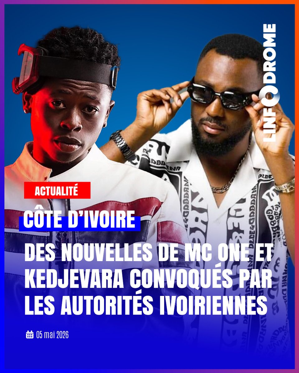 Linfodrome's tweet image. Selon les dernières informations, MC One et Kedjevara ont été convoqués par les autorités dans le cadre d’une affaire présumée de faux et usage de faux portant sur la nationalité.

#Linfodrome