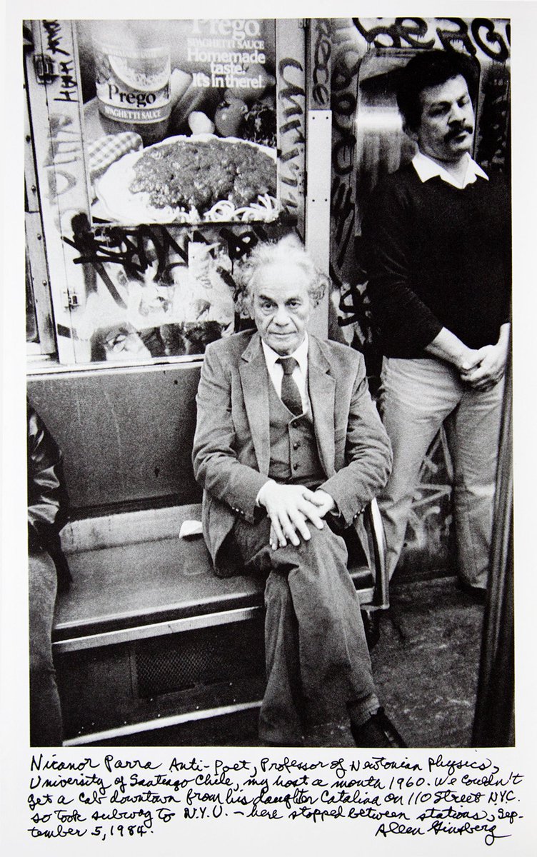 zarandillo's tweet photo. Nicanor Parra por Allen Ginsberg 
1984-09-05 https://t.co/jwNV4jP39f
