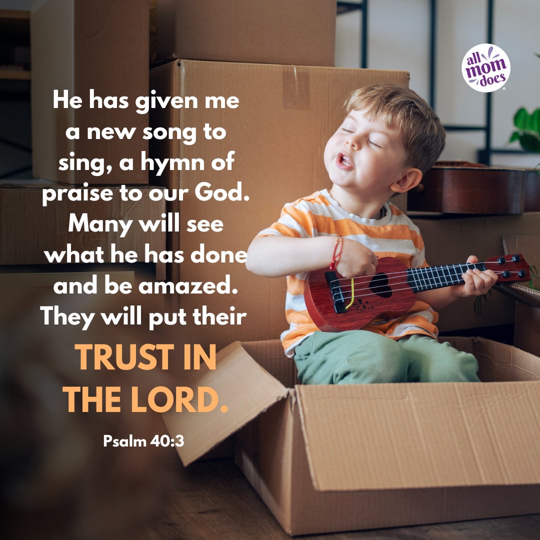 allmomdoes's tweet image. Psalm 40:3 - He has given me a new song to sing, a hymn of praise to our God. Many will see what he has done and be amazed. They will put their trust in the Lord.
.
.
#verse #dailyverse #hope #bibleverse #bible