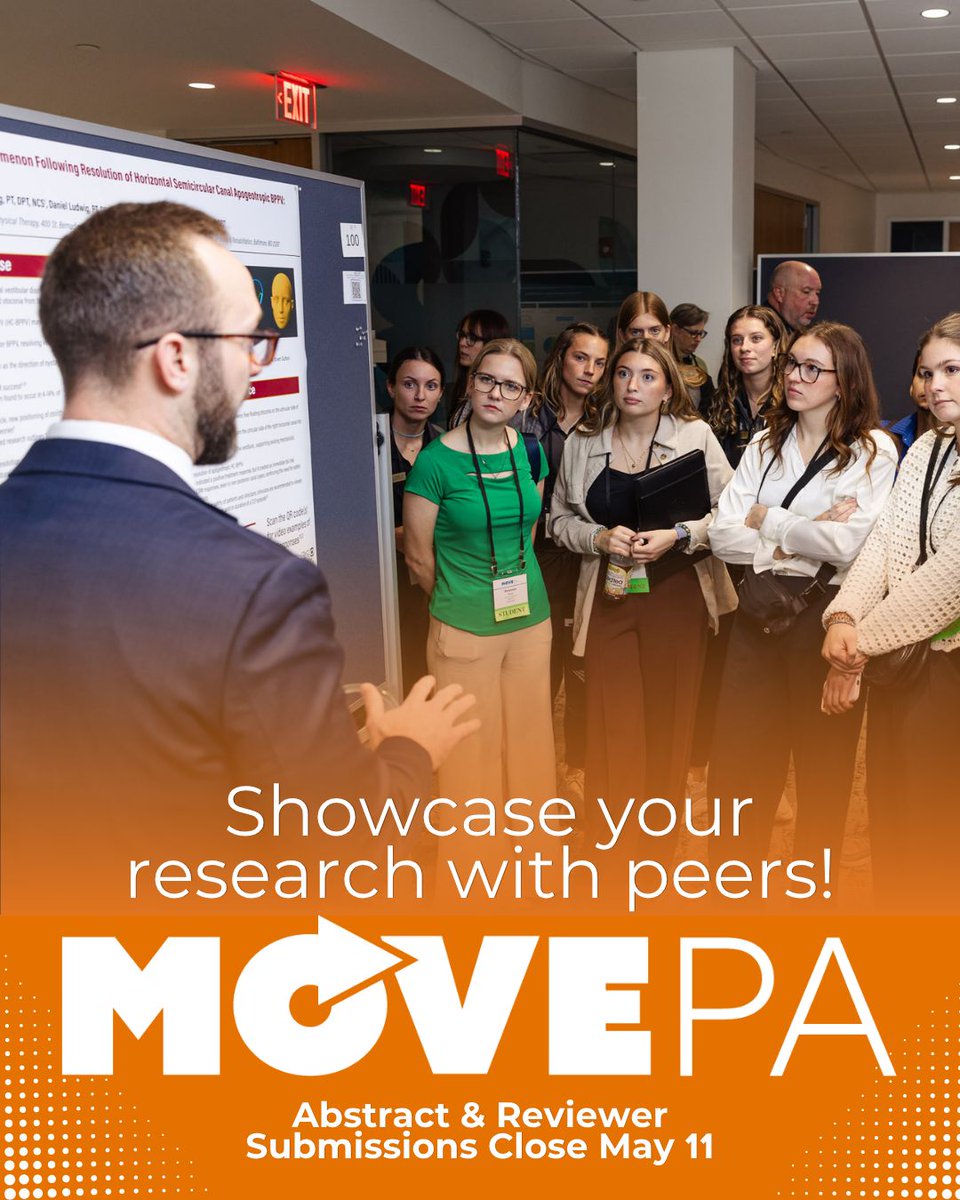 APTA_PA's tweet photo. Only a few days left to submit your abstract for MovePA 2026.
We’re accepting:
🔹Research studies
🔹Case study reports
🔹Special interest reports
🔹Abstract Reviewers

Don’t wait—submit today: https://t.co/nKSdR6Cfl9

#MovePA2026 #MovePA #CallforAbstracts #APTAPA #PTs #PTResearch https://t.co/kT75VjMug4