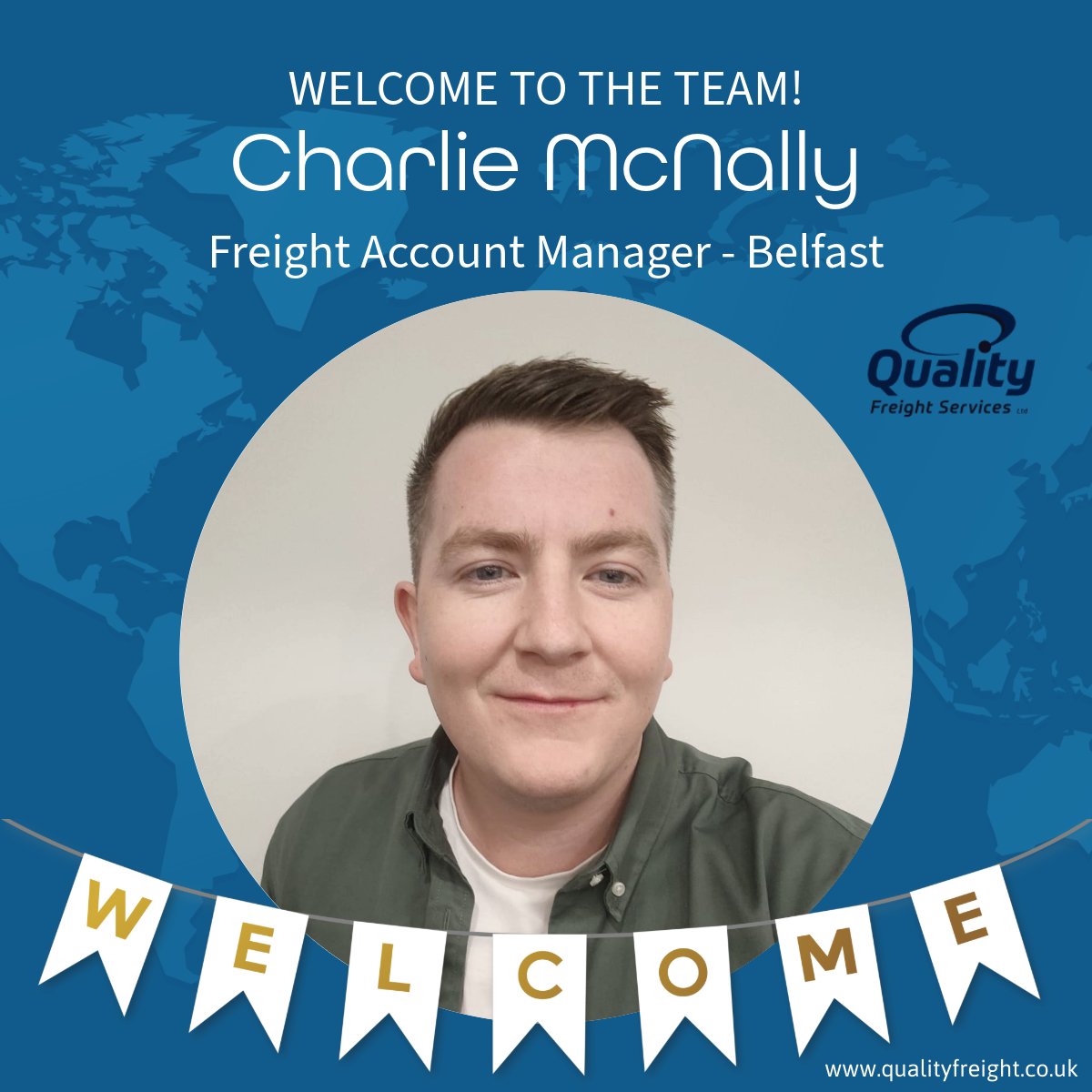 QFSLtd's tweet image. @QFSLtd are pleased to welcome Charlie McNally. We wish you every success 🎉

#NewStarters #QualityFreightServicesLtd #Belfast #QFS