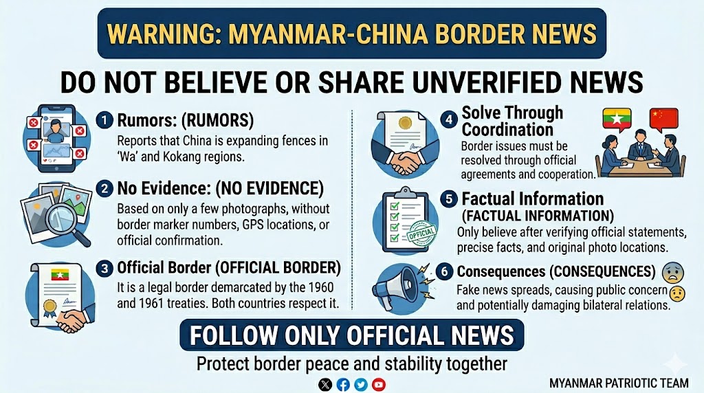 cs_zora's tweet photo. Be cautious of unverified news regarding the Myanmar-China border issues. Ensure your information comes from reliable and official channels. Don't let rumors cloud the facts.
#Myanmar #China #BorderUpdate #FakeNewsAlert https://t.co/MUiVcRtt2V