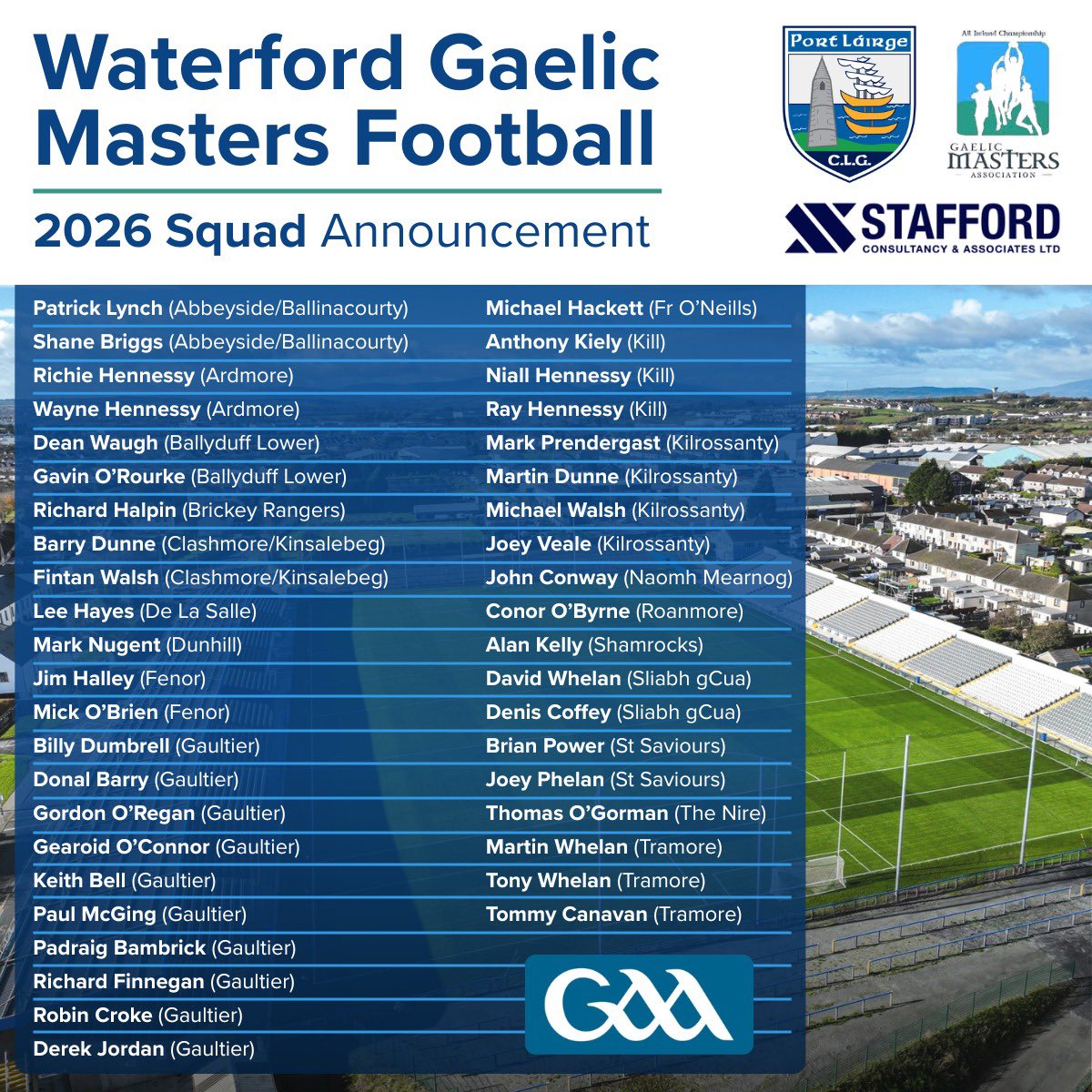 waterfordmaster's tweet photo. 📣 Fógra 📣 

Our opening fixture this Saturday vs Laois masters - details to follow shortly

⚪️🔵 https://t.co/m60DUm67Oq