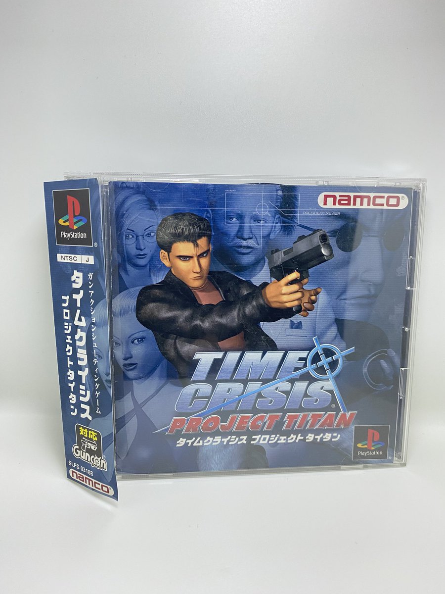 misuken_'s tweet photo. 約1年半ぶりに、 PS1ナムコソフトの帯付きを見つけました❗️

タイムクライシス ﾌﾟﾛｼﾞｪｸﾄﾀｲﾀﾝ🎯🔫

このソフトは、家庭用オリジナルの作品で、前作には無かった新たなシステムが追加された作品です！

ガンコンがブラウン管TVしか使えないから、コントローラーでプレイするとめちゃ難しい😓 https://t.co/cLJGB95gpX