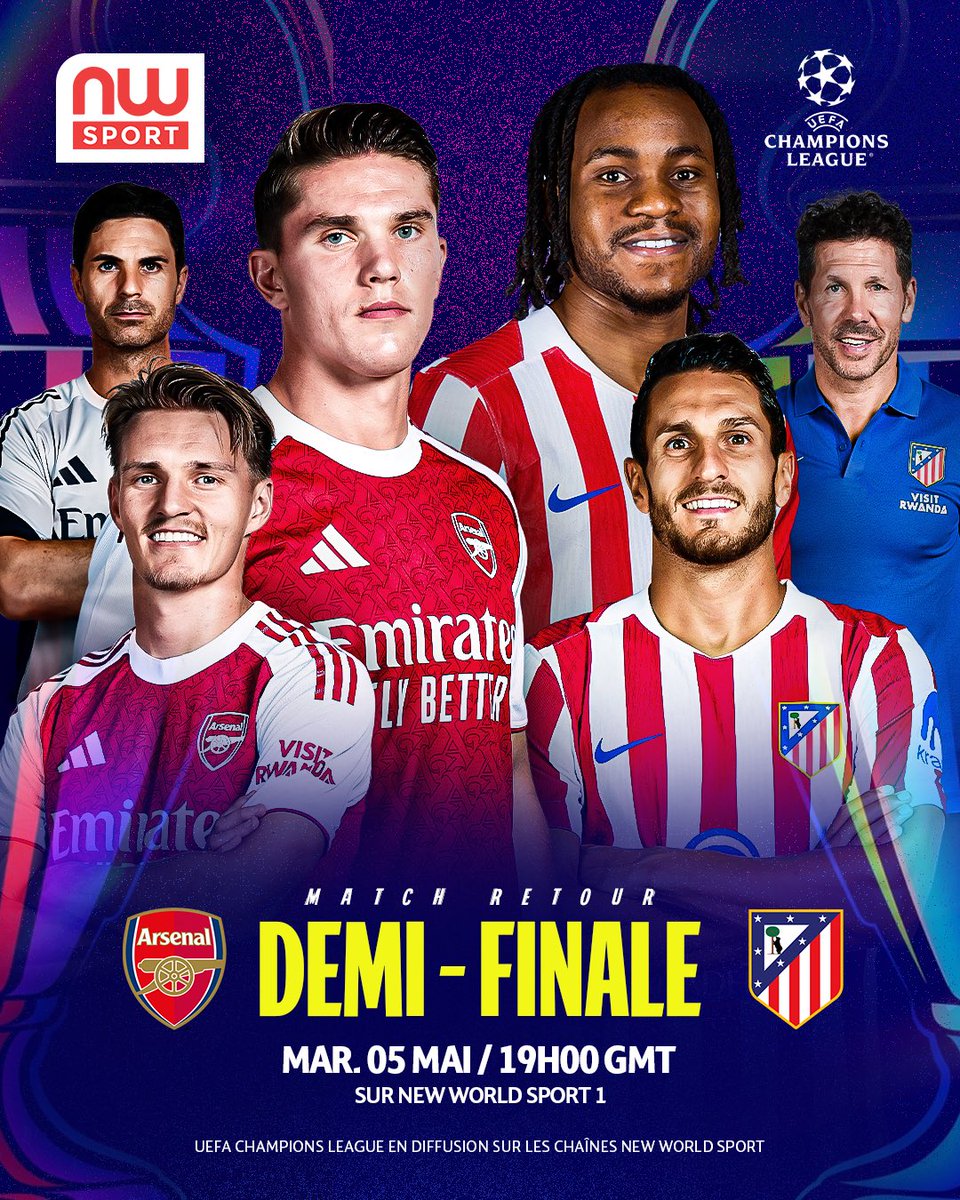 max_it_tv_sn's tweet photo. e suspense est total après le 1-1 de l’aller entre Arsenal et Atlético de Madrid. 🔥

Ce soir, les Gunners ont rendez-vous avec leur destin face à une équipe madrilène redoutable dans les grands matchs. 💯

Une place en finale est en jeu 🤩

Qui décrochera son ticket pour la grande finale ?

Suivez le match en direct sur Wido via les chaînes NewWorldSport, à partir de 500 F.🥳

Rendez-vous dès maintenant sur https://t.co/j6gkDm7J7I ou sur Max it.

#wido #newworldsport #newworldtv #maxit #ucl