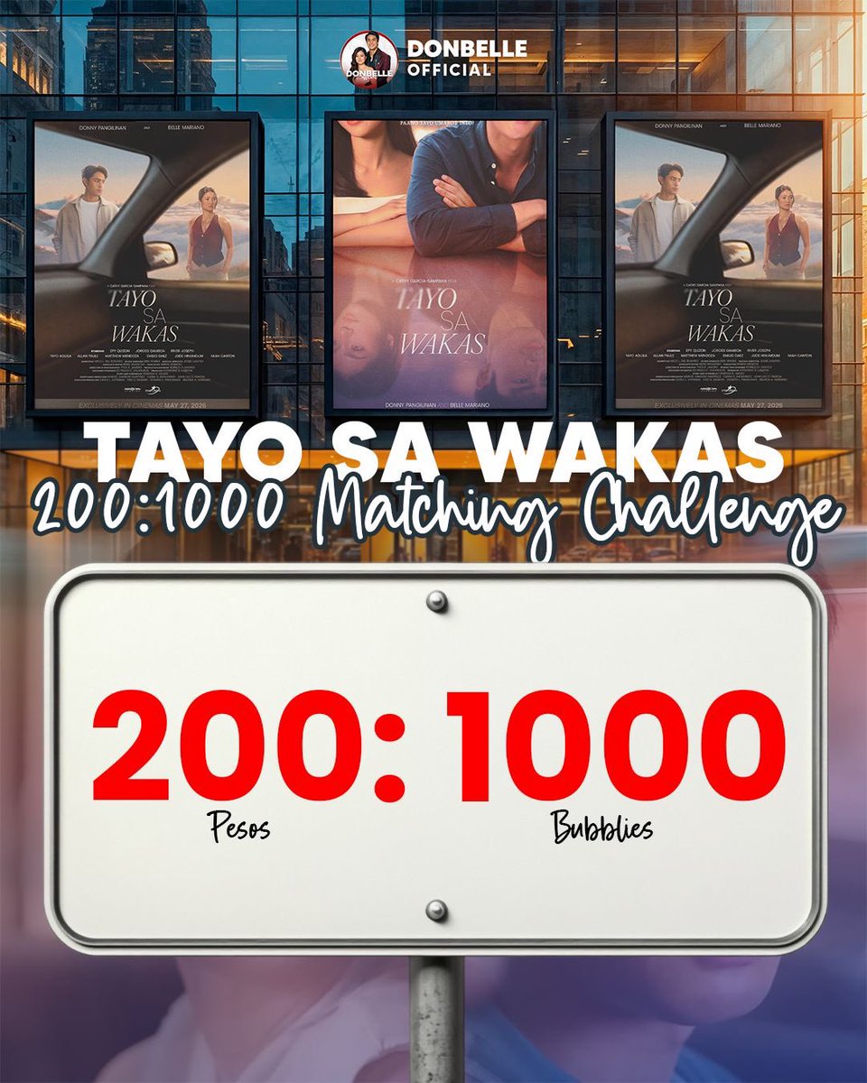 🚨 ONE LAST PUSH FOR TAYO SA WAKAS 🚨

Bubblies… this is it. 🥹✨
We’re down to 22 days before the showing date of Tayo Sa Wakas, and we’re officially on our final stretch!

From day one, you’ve all shown nothing but love, effort and generosity. Because of you, we’ve reached