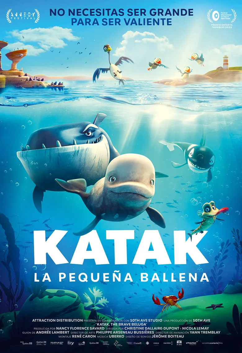 -46-

Katak, la pequeña ballena

Divertida y con un mensaje ambiental potente para los más pequeños.
Narrativa para todas las edades y personajes memorables. Visualmente es maravillosa por sus colores, la representación del fondo marino y cómo han solucionado "el agua de detrás".