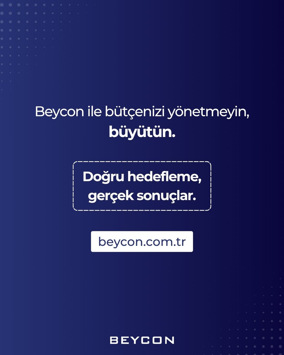 BeyconGroup's tweet photo. Dijital reklamcılıkta başarı, bütçeyi ne kadar hızlı harcadığınızla değil, ne kadar geri dönüş aldığınızla ölçülür. Bütçenizi verimli kullanmak ve satışlarınızı artırmak için profesyonel reklam yönetimine gelin. 
👉 https://t.co/5SLJ7Wz5Jg
#dijitalpazarlama #performancemarketing https://t.co/ME2PCMS6Ga