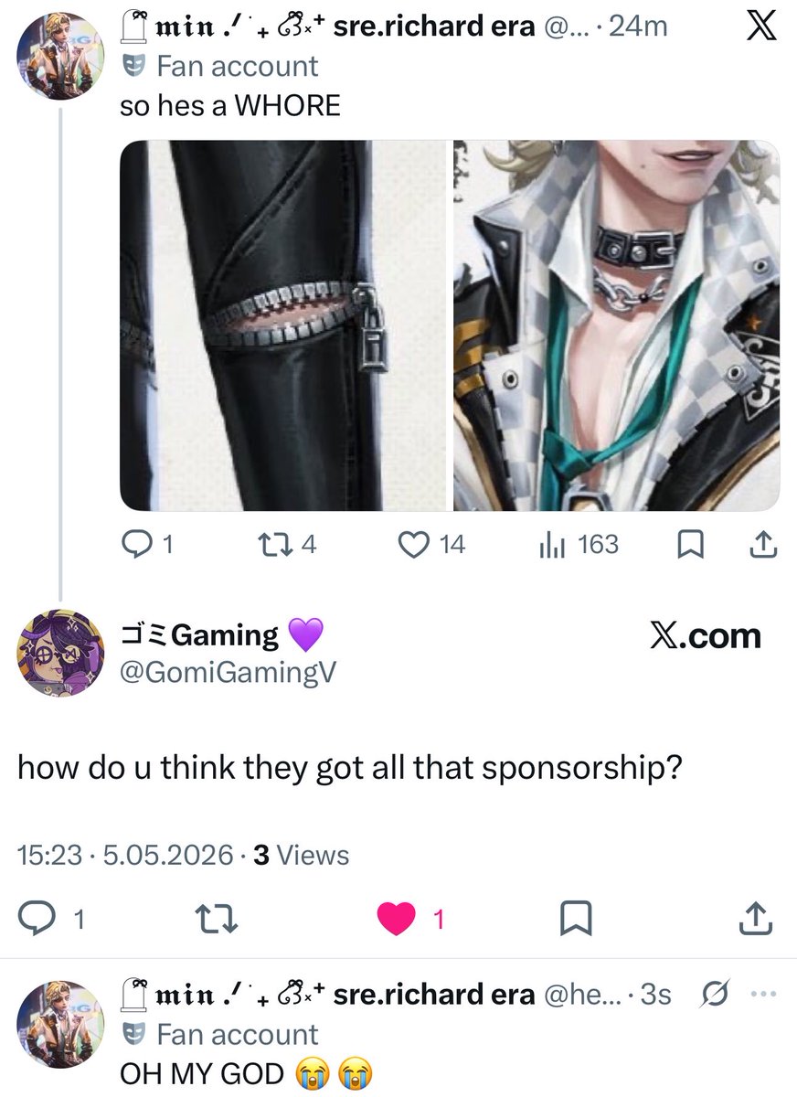𓉸ྀི 𝖒𝖎𝖓 .ᐟ ֹ ₊ ໒꒱ིྀ༝⁺ sre.richard era tweet media