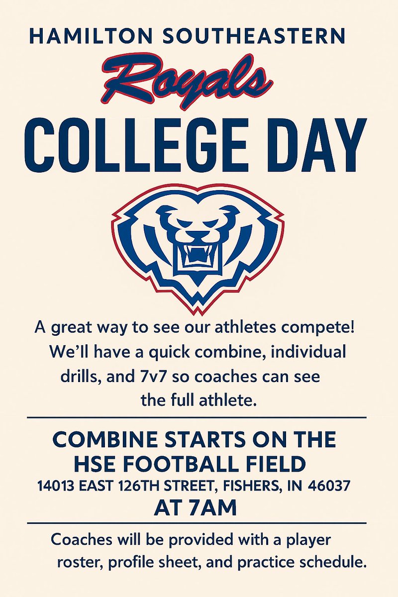 HSEFootball's tweet photo. HSE football college day! All colleges are welcome to join us. We will be on the field rain or shine at 6:55am. https://t.co/Vpu5BXh5Nt