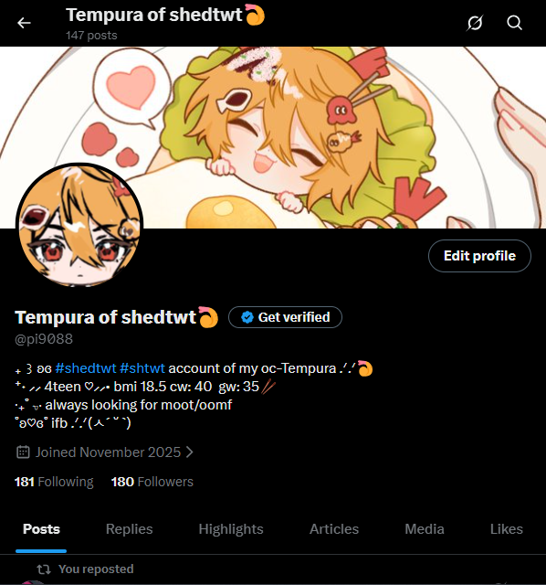 Tempura of shedtwt🍤 tweet media
