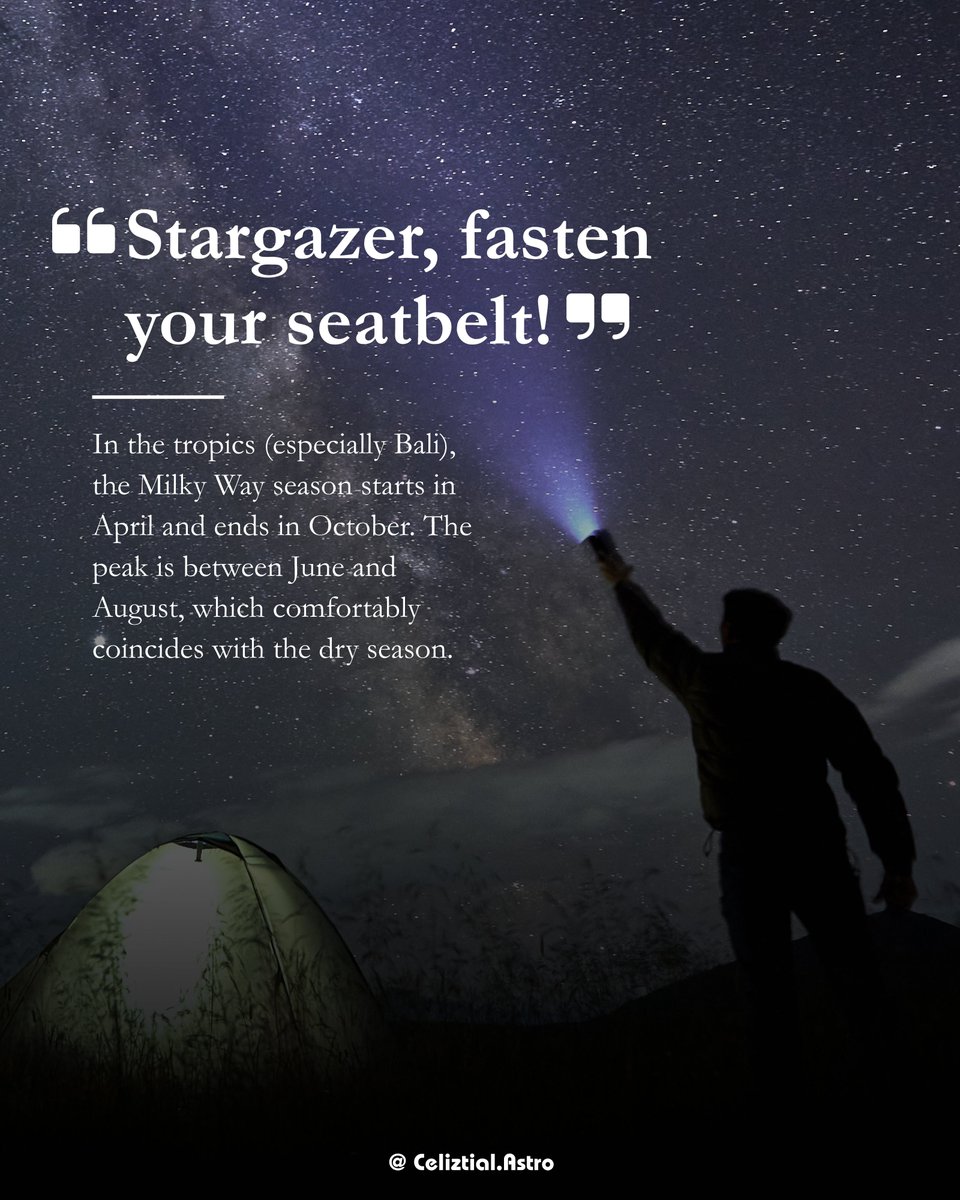 celiztial_astro's tweet image. Galactic season is here👀✨🌌

Get ready for Milky Way season! Is the golden time when stargazers and astrophotographers rush to witness and enjoy the beauty of the vast expanse of our galaxy. Read more explanation about Milky Way season here! 

#milkyway #stargazing #astronomy