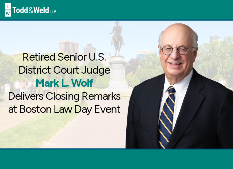 toddweldllp's tweet photo. Ret. U.S. District Court Judge Mark L. Wolf closed out Boston’s Law Day event on the Common.

🔗Read more: 
https://t.co/ZqKgVl1Nzp

#LawDay #RuleOfLaw #BostonLaw #ToddWeld https://t.co/vRVvYfjyQ9