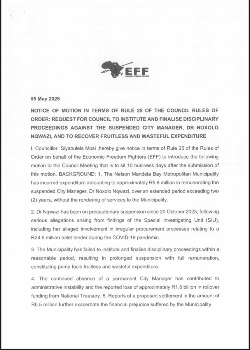 Economic Freedom Fighters tweet media