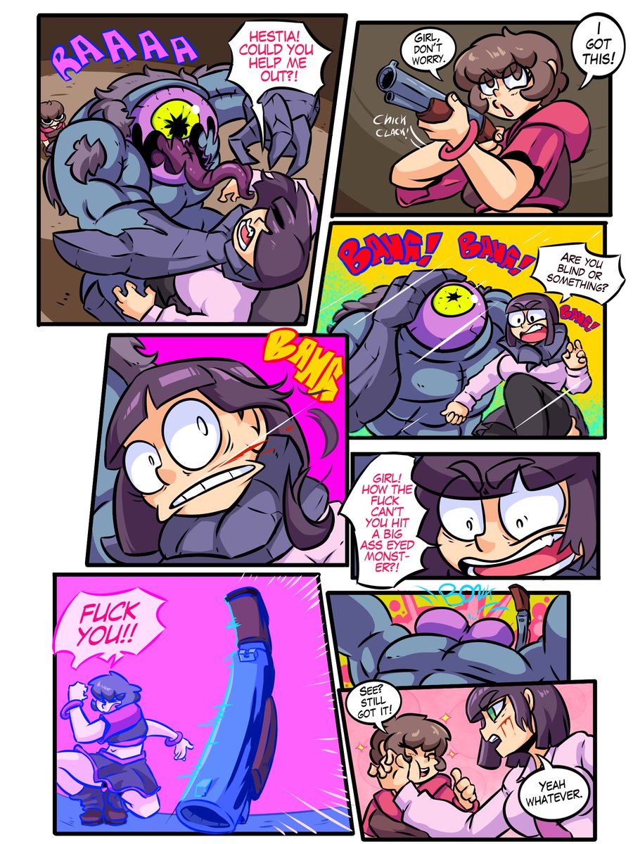 nico_narra's tweet photo. Hestia's Less-than-Lethal Marksmanship
 Commission comic for my man @DuwangMister https://t.co/bBVWysrO3D