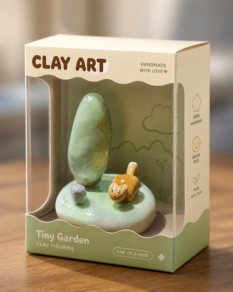 🌿 Tiny Garden🦊
💚 Handmade 100%
Mock up by AI
#clayart #arttoy #handmade #tinygarden #ของขวัญแฮนด์เมด #งานปั้นดิน