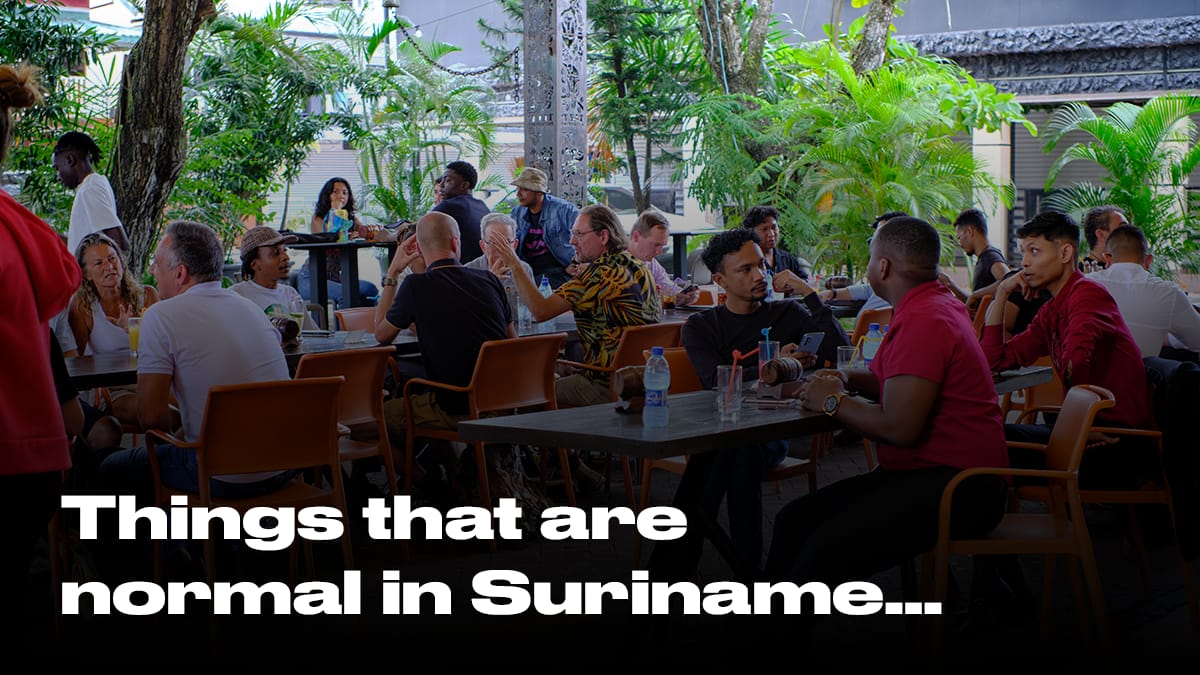 srdecentralized's tweet photo. Things that feel normal in Suriname:

• running into someone you know everywhere
• a quick lime becoming an entire night
• loud music somewhere nearby 😅

What would you add?

#Suriname https://t.co/JUq1tXOYZG