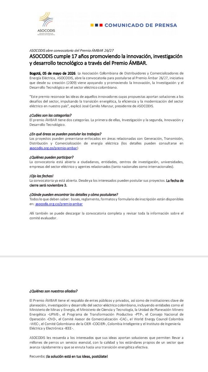 Image for the Tweet beginning: #Comunicado | Atención ⚠️ interesados