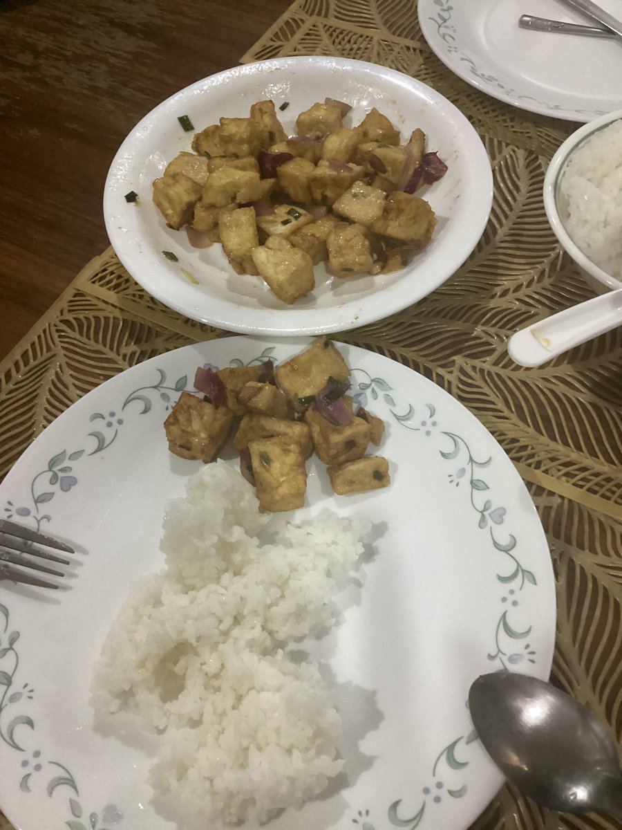 Dinner time oomfs ! (Fried Tofu)