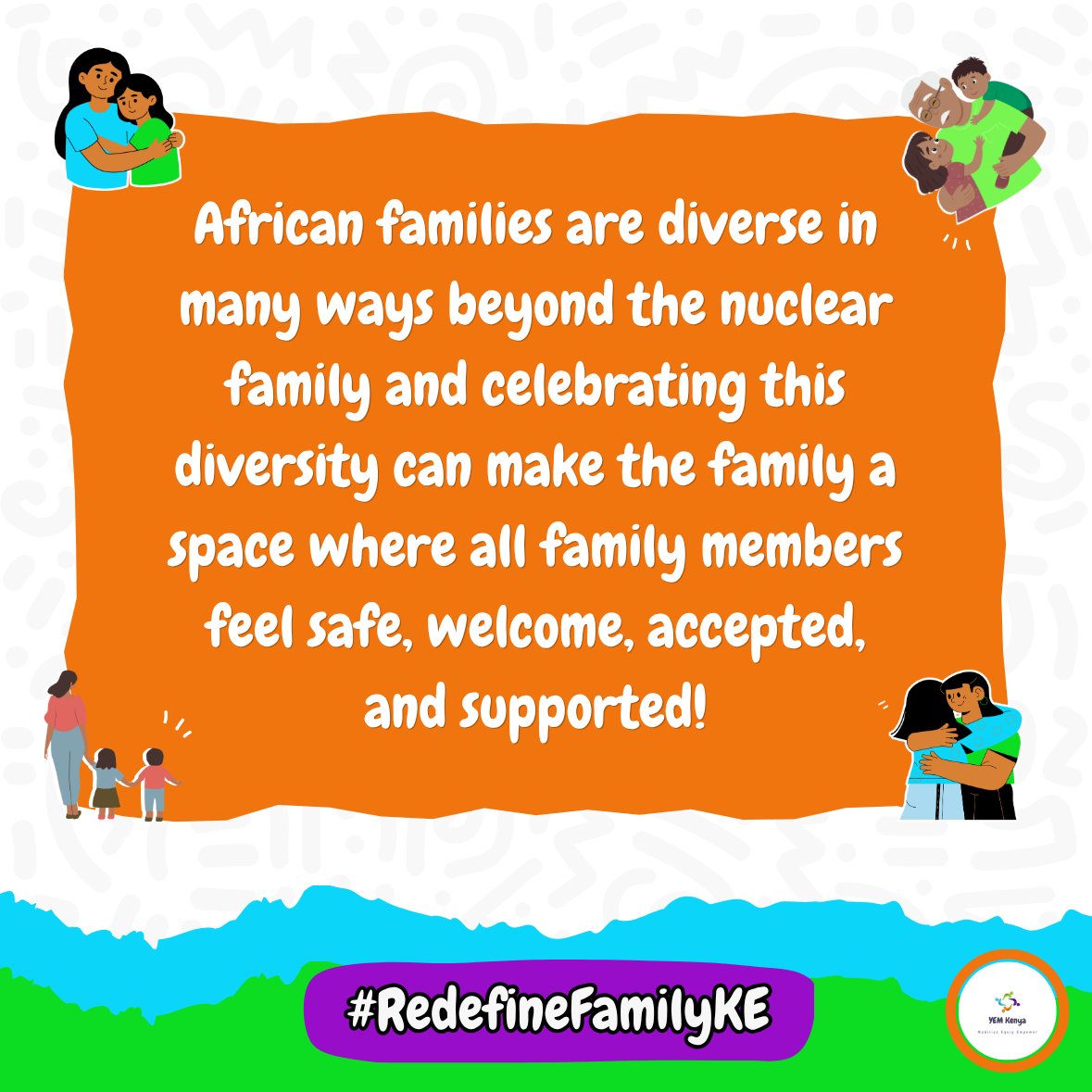 YEMKenya's tweet photo. @uafi_ke @hovuckenya_org @mukuru_cjc @MsichanaKuria @KuchuTimes @NivalishePadKe @RightifyGhana @RisingWinners @ruraltoglobal @RuarakaCentre Growing up in my African home, I learnt that family isn't just only mom and dad, it is my aunts, cousins, queer siblings.

That's the Africa that I know!

#RedefineFamilyKe 🇰🇪 https://t.co/zVTCAjM78G