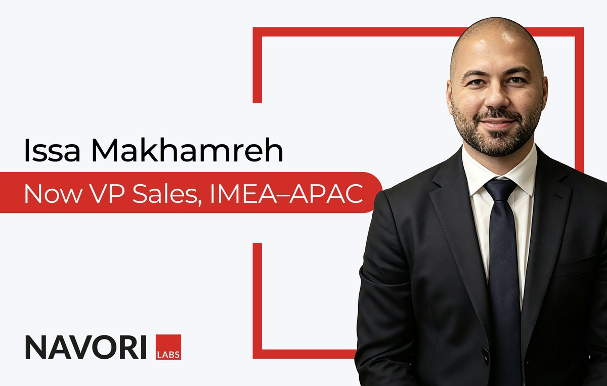 Navori's tweet photo. Issa Makhamreh steps into the role of VP Sales, IMEA &amp; APAC, driving multi-regional growth and leading high-performance teams. This promotion reflects nearly 20 years of leadership and deep expertise in what makes #NavoriLabs unique.

Full coverage: https://t.co/rrbBeXaAAy https://t.co/fLlGpaNN2i