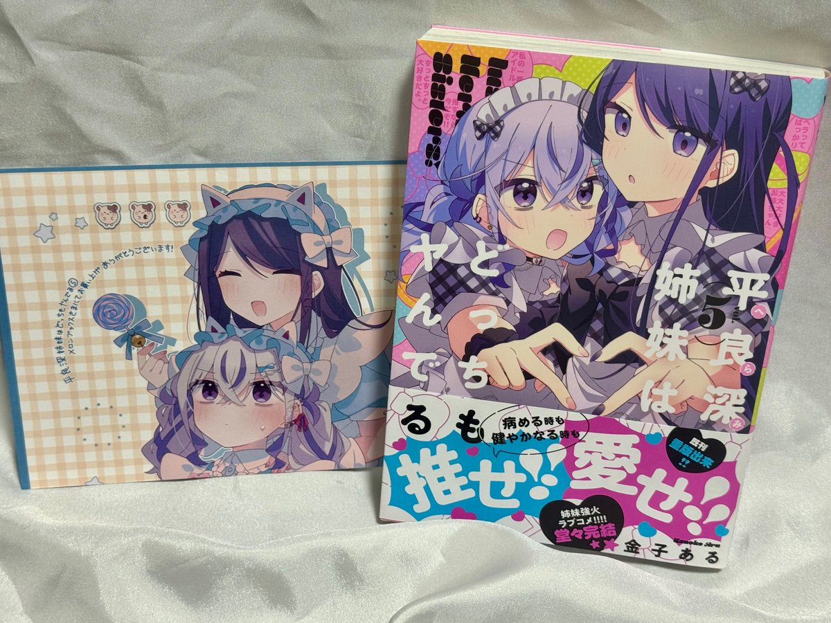天使ちゃんはヘラ天使(地雷系)とキラ天使(青色界隈)がいて、あなたの“主様”の二面性がでております

デザイン：金子ある先生 <a href="/1029_karo/">金子ある</a> 

先日先生の著書『平良深姉妹はどっちもヤんでる』5巻(百合姫コミックス)が発売されたばかり！

今すぐドタバタギャグ姉妹百合漫画摂取しに本屋に行こうね！