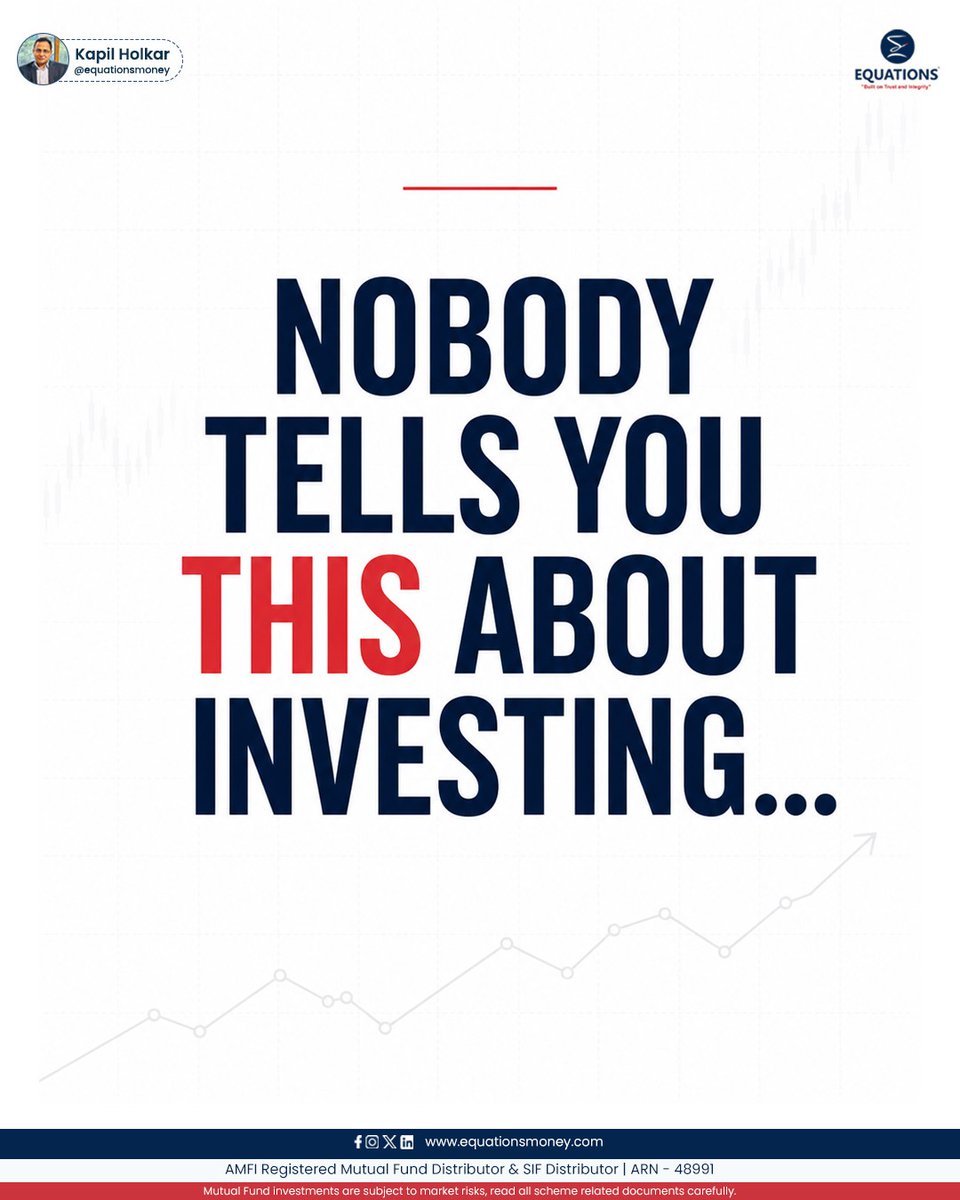 EquationsMoney's tweet image. Read the Uncomfortable Truth About Building Wealth 💸

Build your financial future today, Let’s connect!

📞 Phone: +91 99931 50077
🌐 Website: equationsmoney.com
📧 Socials: @equationsmoney

#WealthCreation #SIP #SmartInvesting #FinancialFreedom