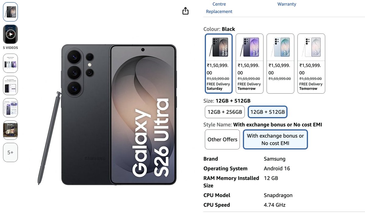 SameerDoye's tweet photo. @AmazonHelp @amazonIN @amazon Exchange is available on the product page. But shows error on cart page while checkout.  @amazonIN https://t.co/3IRKEIQ7Gu