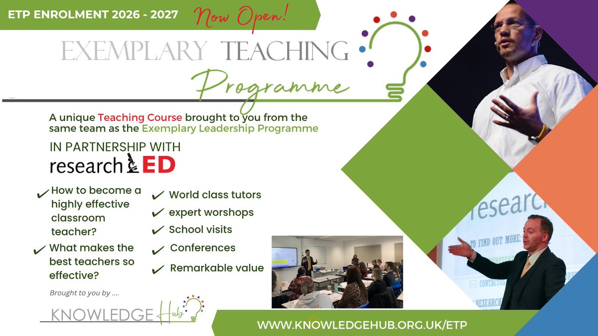 Knowledge_Ed's tweet photo. Enrolment for ETP Year 2 is now OPEN! 
Take a look below to see some of what ETP has to offer. 
Click link below to receive your pack including enrolment form.  
https://t.co/JpE2lE1GoJ https://t.co/nKGZW5UZrA