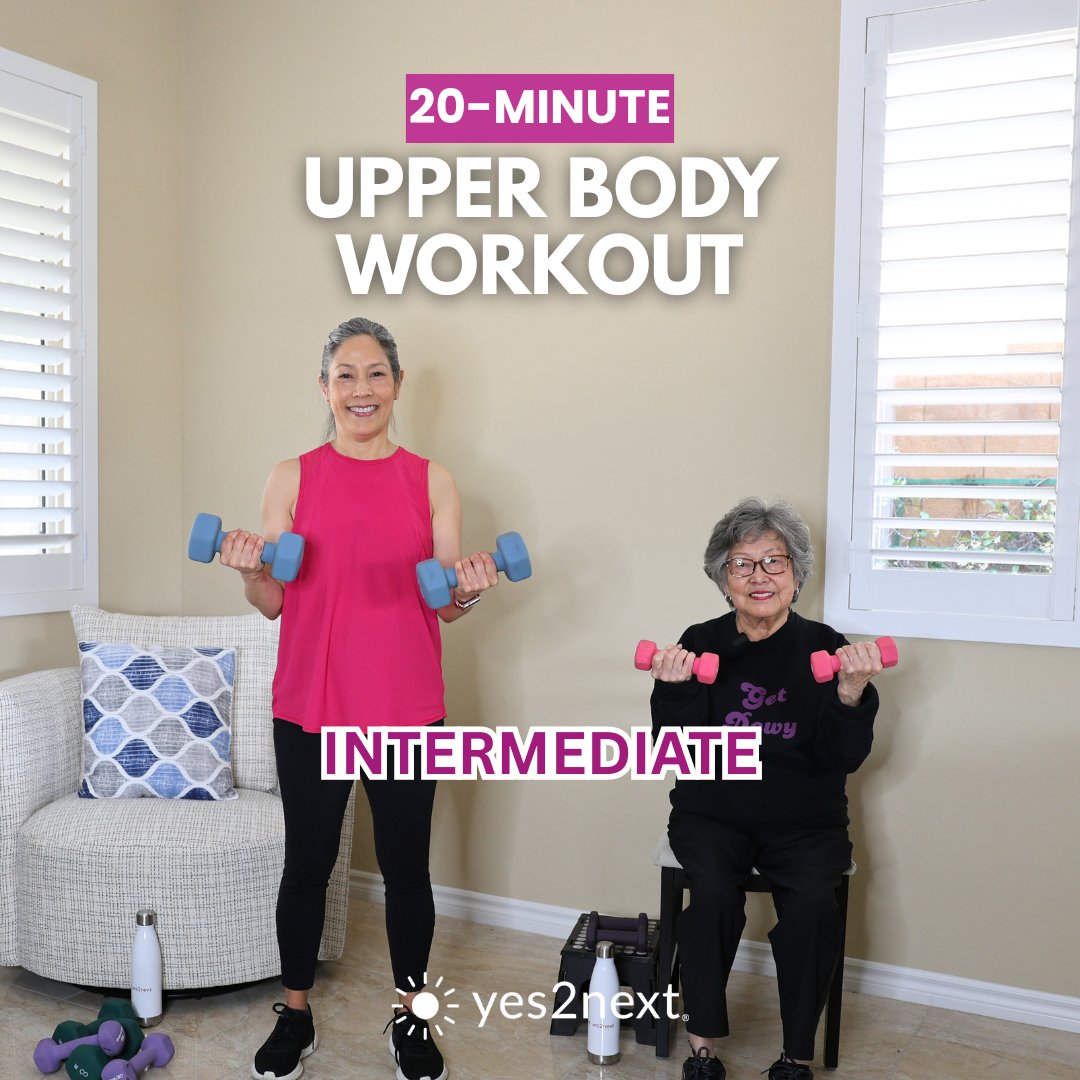 yes2next's tweet photo. Want to build strength safely?

This upper body workout uses slow tempo, holds, and controlled reps. Seated or standing, with or without weights. 

https://t.co/T31apg9dp2

#UpperBodyStrength #LowImpactWorkout #SeniorWorkout #StrengthAfter50 #yes2next https://t.co/dhXdoG1lQp