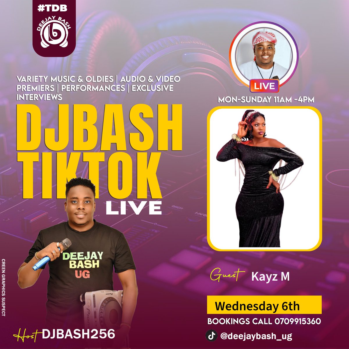 deejaybash_ug's tweet photo. Tiktok live wed 6th line up
@donam_music256  @Kayzmofficial14
@NoelaMusicUG @QuinSmileMusic https://t.co/F4Dv7z5RZ2